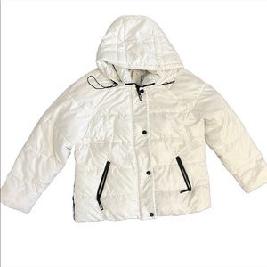Guess White Winter Coat Puffer Jacket